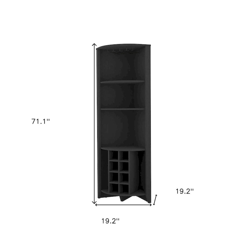 Meuble de bar d'angle en bois noir 71