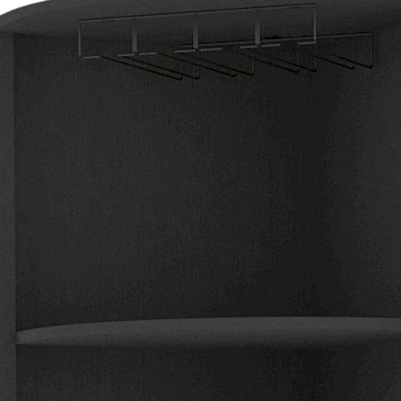 Meuble de bar d'angle en bois noir 71