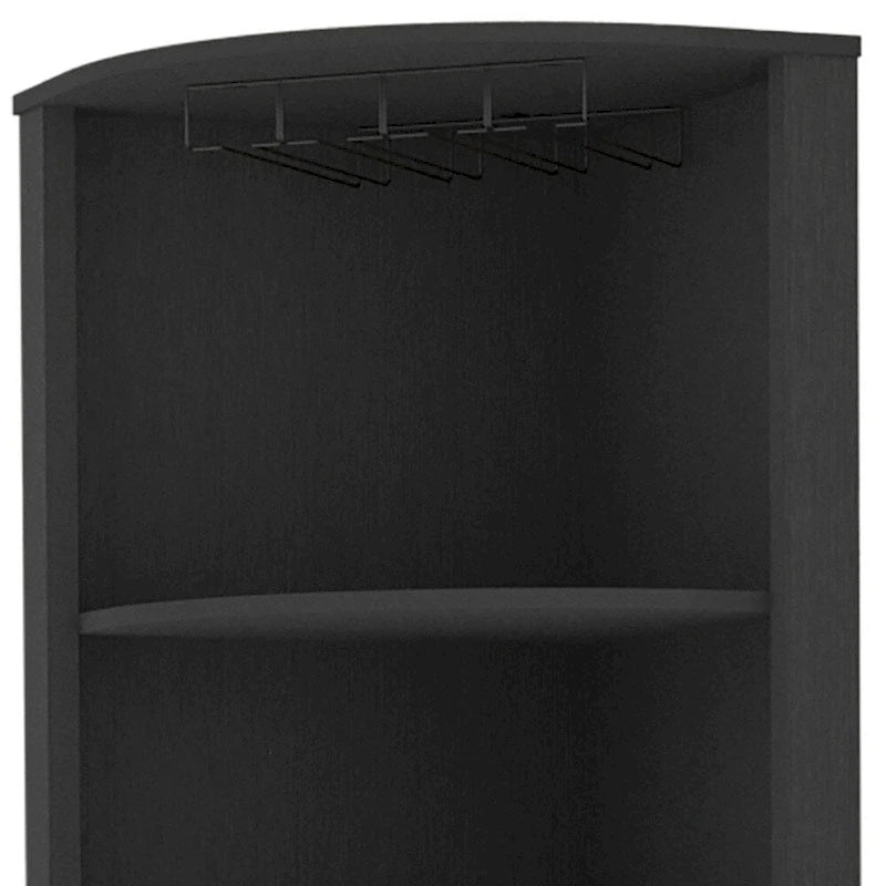 Meuble de bar d'angle en bois noir 71