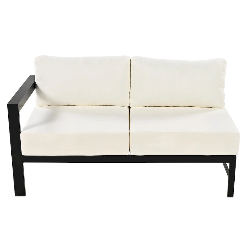 Ensemble de canapé sectionnel d'extérieur 4 pièces en aluminium en forme de U avec coussins épais