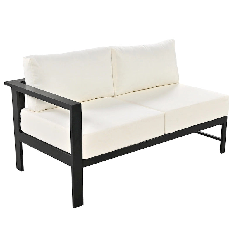 Ensemble de canapé sectionnel d'extérieur 4 pièces en aluminium en forme de U avec coussins épais