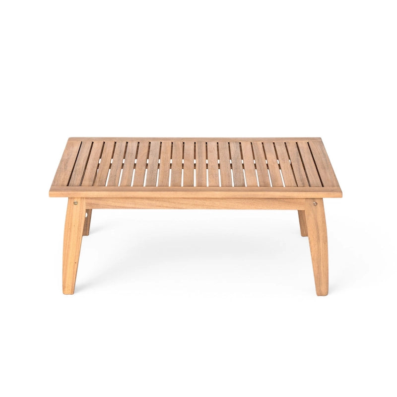 Ensemble de sofa d'extérieur sectionnel 4 pièces en bois d'acacia et corde
