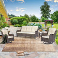 Salons de jardin en osier hauts pour l'extérieur avec fauteuils pivotants