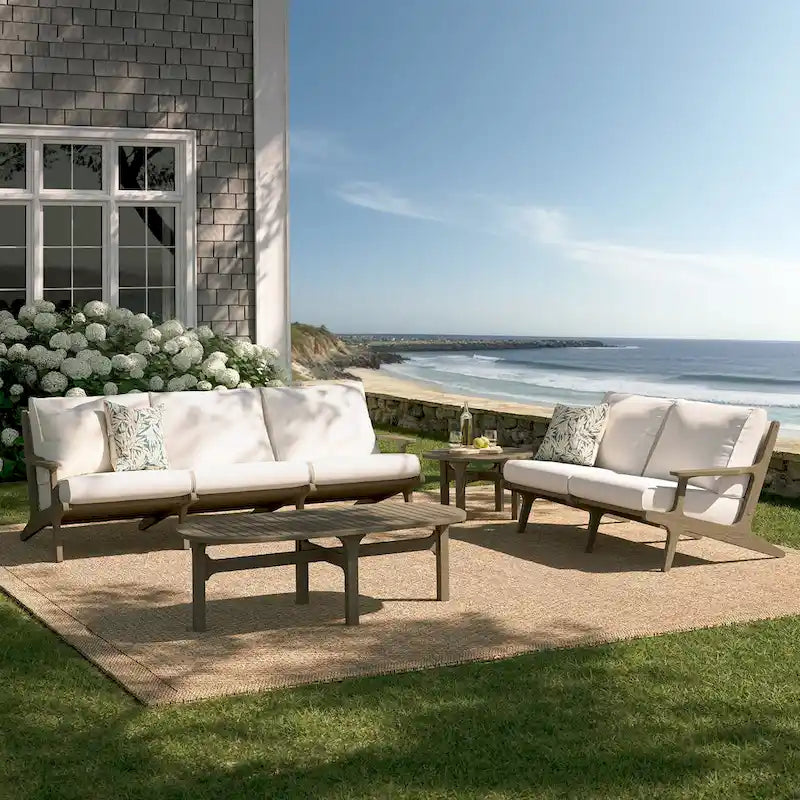 Ensemble de mobilier de patio en bois de teck 4 pièces Saratoga