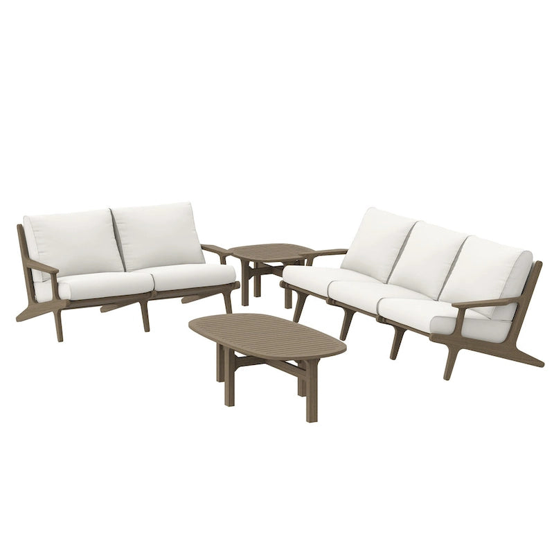 Ensemble de mobilier de patio en bois de teck 4 pièces Saratoga