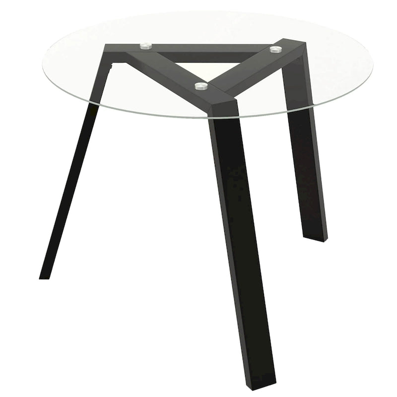 Table à manger ronde en verre trempé de 36 pouces pour 4 personnes