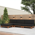 Canapé d'angle sectionnel 4 pièces Scott Living Dulcie en bois d'acacia avec coussins amovibles