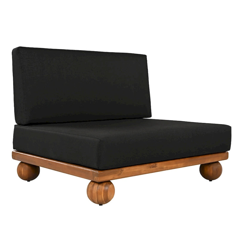 Canapé d'angle sectionnel 4 pièces Scott Living Dulcie en bois d'acacia avec coussins amovibles