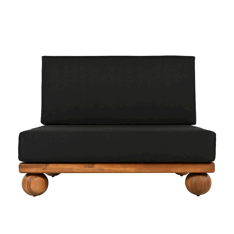 Canapé d'angle sectionnel 4 pièces Scott Living Dulcie en bois d'acacia avec coussins amovibles