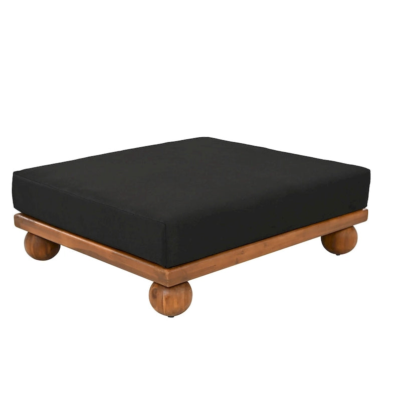 Canapé d'angle sectionnel 4 pièces Scott Living Dulcie en bois d'acacia avec coussins amovibles