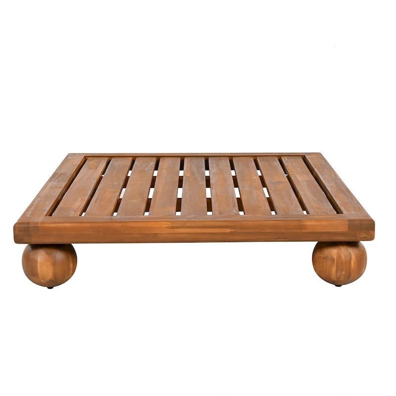 Canapé d'angle sectionnel 4 pièces Scott Living Dulcie en bois d'acacia avec coussins amovibles