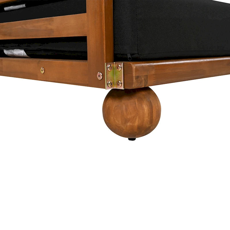 Canapé d'angle sectionnel 4 pièces Scott Living Dulcie en bois d'acacia avec coussins amovibles