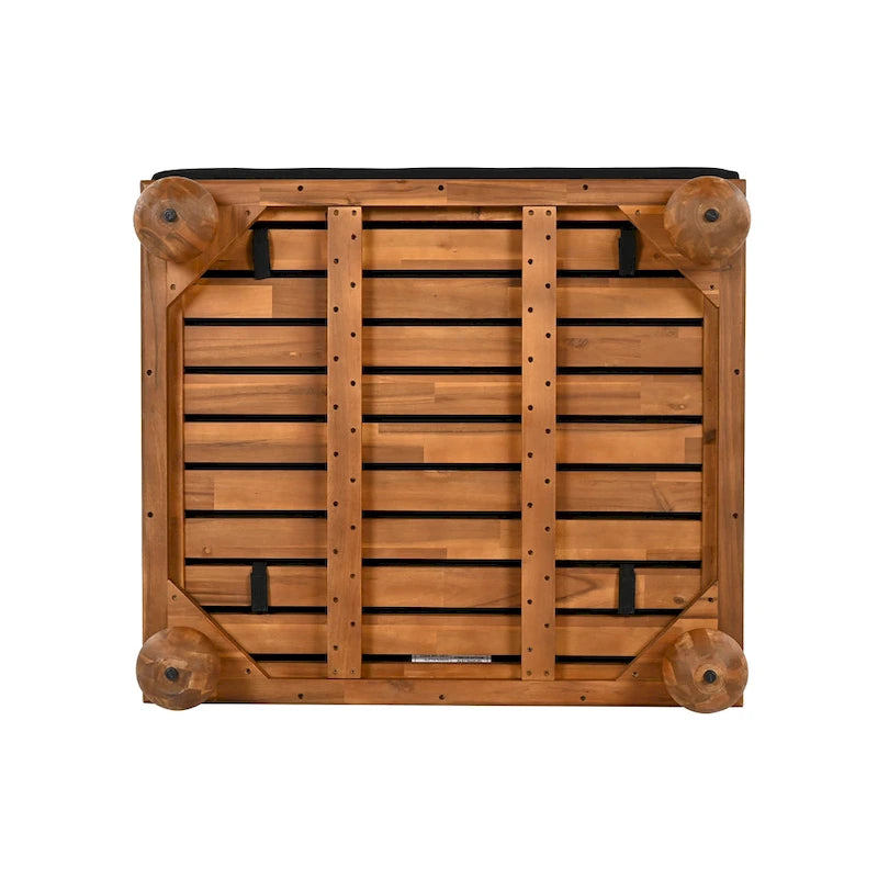 Canapé d'angle sectionnel 4 pièces Scott Living Dulcie en bois d'acacia avec coussins amovibles