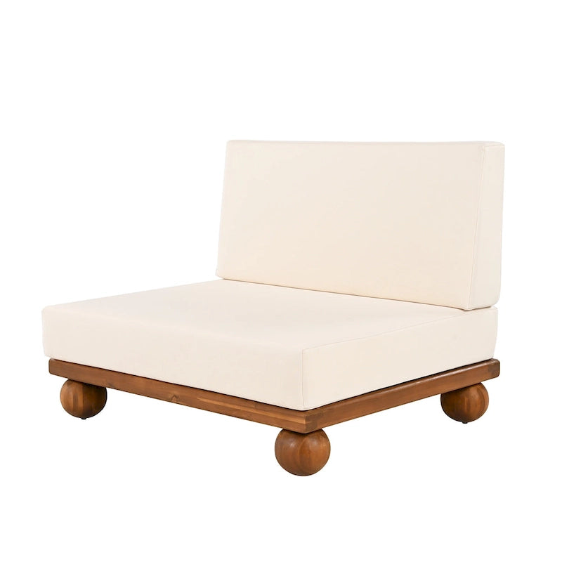 Canapé d'angle sectionnel 4 pièces Scott Living Dulcie en bois d'acacia avec coussins amovibles