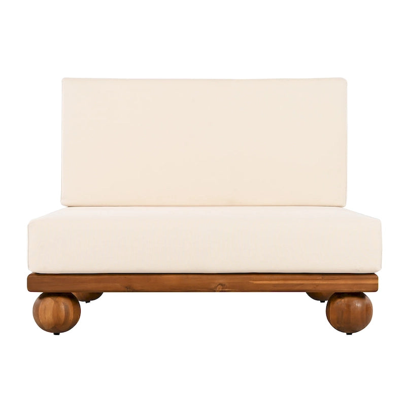 Canapé d'angle sectionnel 4 pièces Scott Living Dulcie en bois d'acacia avec coussins amovibles