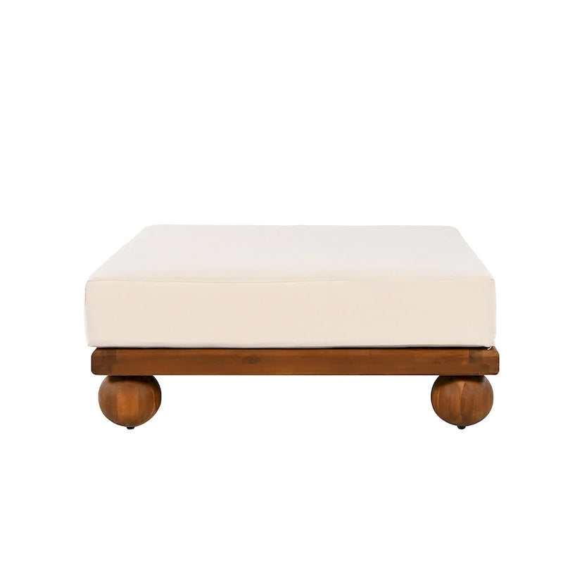 Canapé d'angle sectionnel 4 pièces Scott Living Dulcie en bois d'acacia avec coussins amovibles