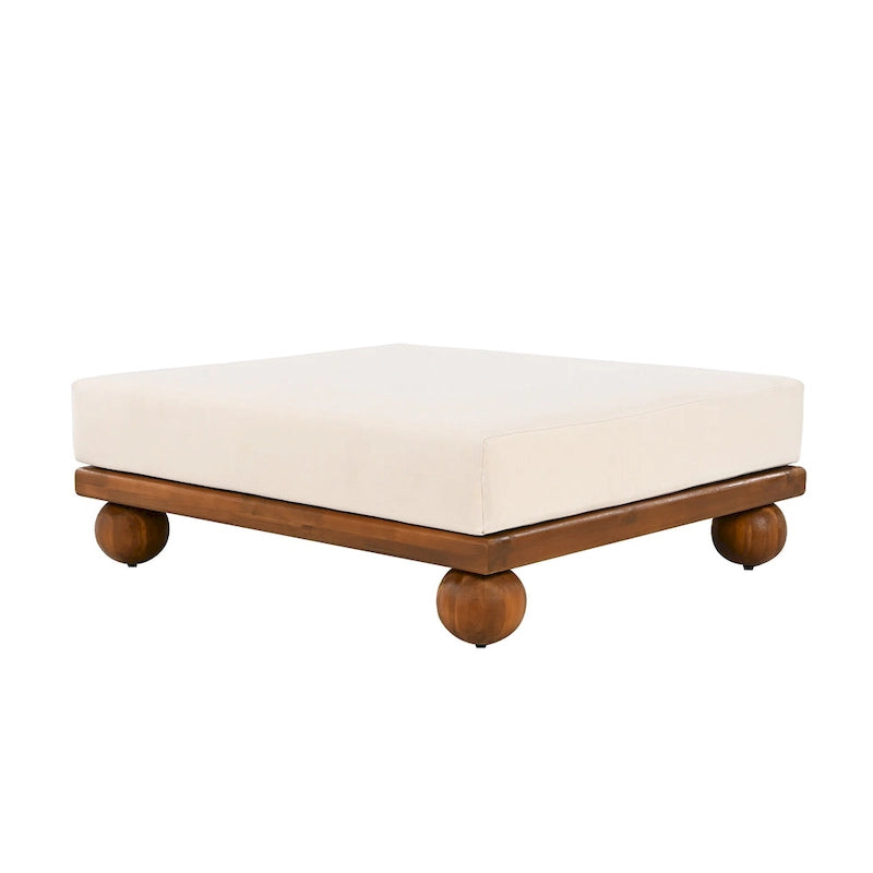 Canapé d'angle sectionnel 4 pièces Scott Living Dulcie en bois d'acacia avec coussins amovibles