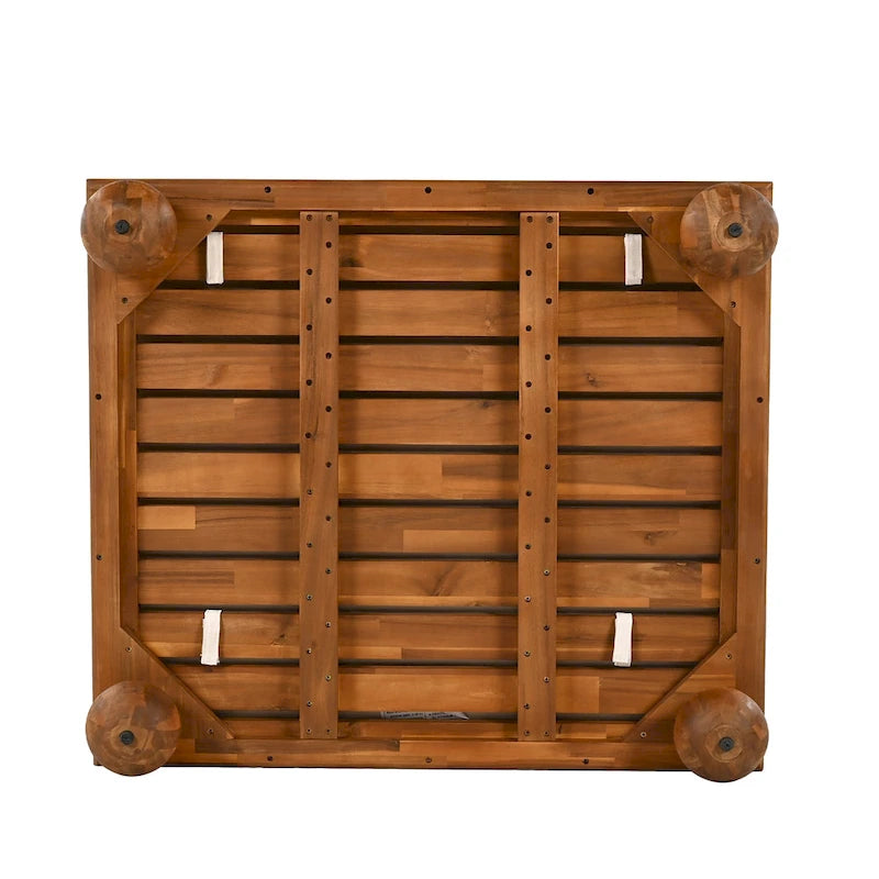 Canapé d'angle sectionnel 4 pièces Scott Living Dulcie en bois d'acacia avec coussins amovibles
