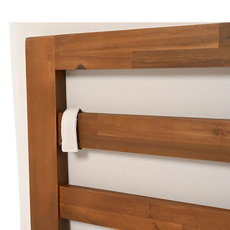 Canapé d'angle sectionnel 4 pièces Scott Living Dulcie en bois d'acacia avec coussins amovibles