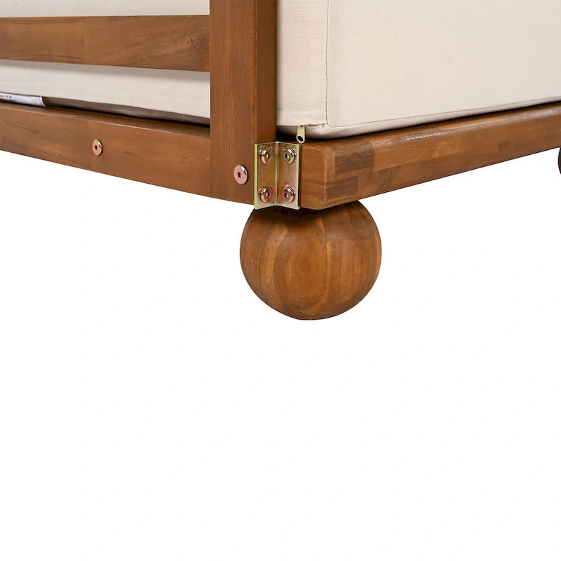Canapé d'angle sectionnel 4 pièces Scott Living Dulcie en bois d'acacia avec coussins amovibles