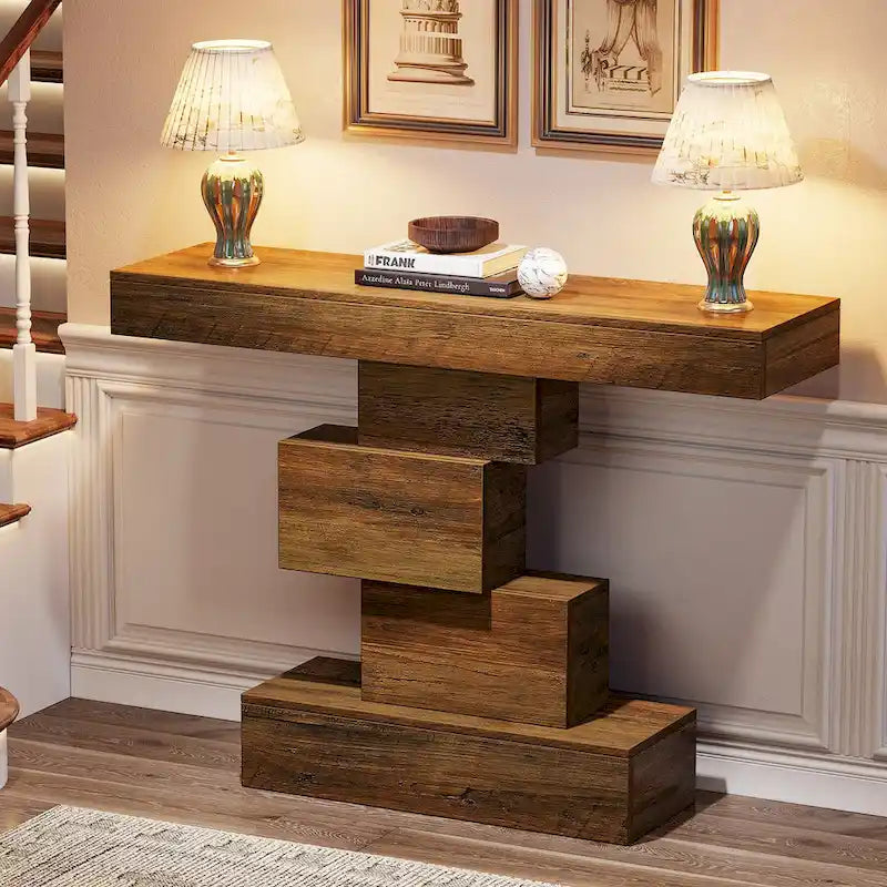 Table console de canapé de ferme en bois de 42,5 pouces pour entrée/couloir