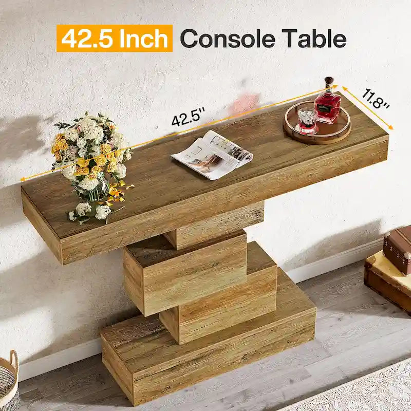 Table console de canapé de ferme en bois de 42,5 pouces pour entrée/couloir