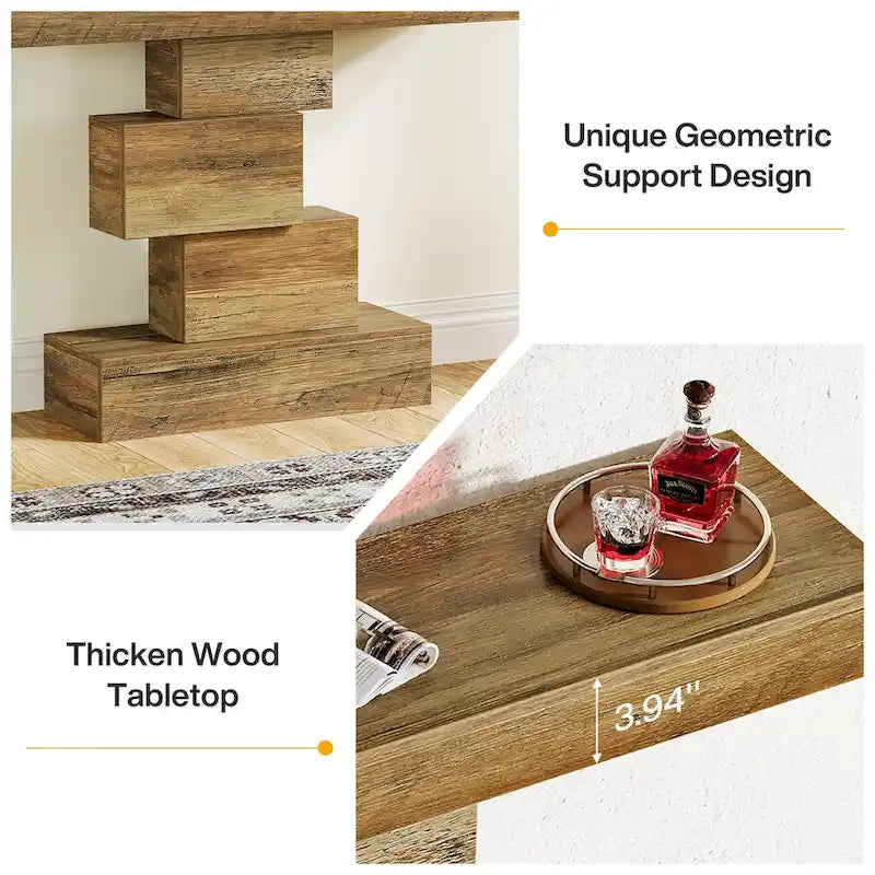 Table console de canapé de ferme en bois de 42,5 pouces pour entrée/couloir