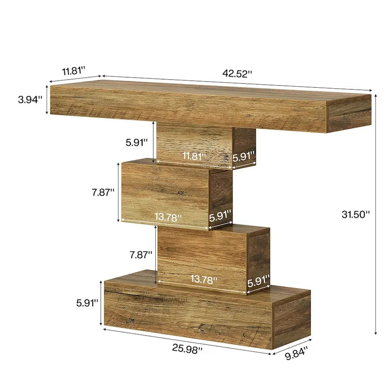 Table console de canapé de ferme en bois de 42,5 pouces pour entrée/couloir