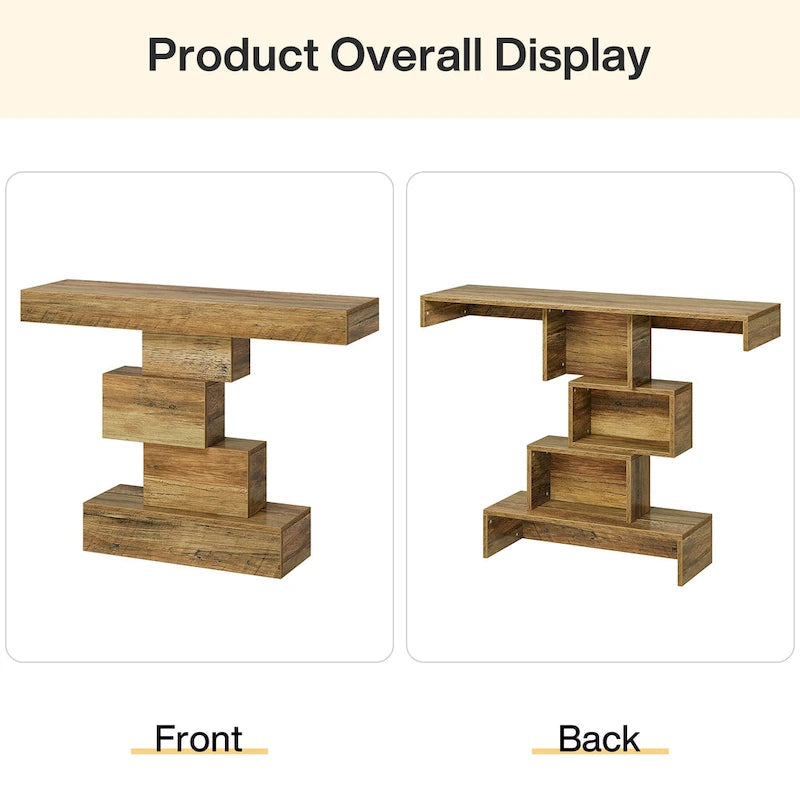 Table console de canapé de ferme en bois de 42,5 pouces pour entrée/couloir