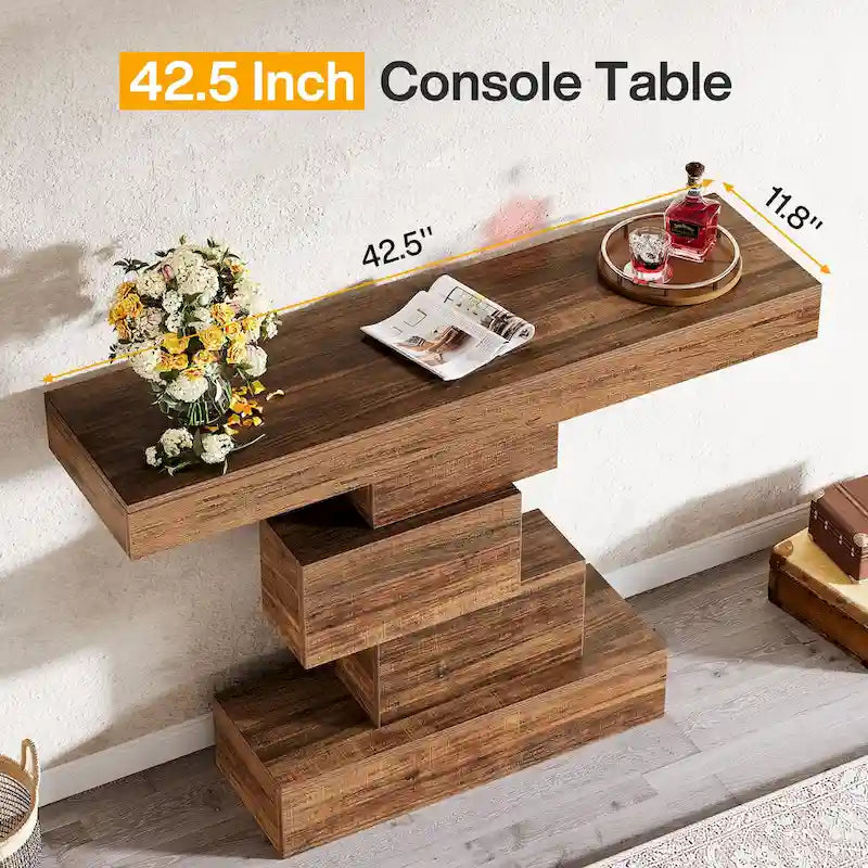 Table console de canapé de ferme en bois de 42,5 pouces pour entrée/couloir