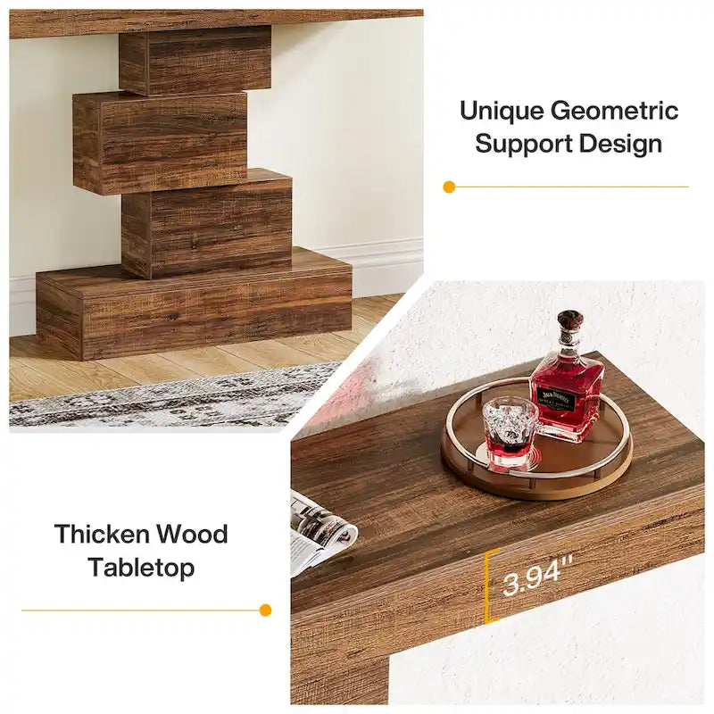 Table console de canapé de ferme en bois de 42,5 pouces pour entrée/couloir