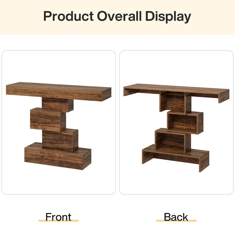Table console de canapé de ferme en bois de 42,5 pouces pour entrée/couloir