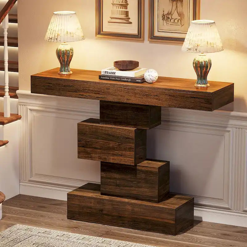 Table console de canapé de ferme en bois de 42,5 pouces pour entrée/couloir