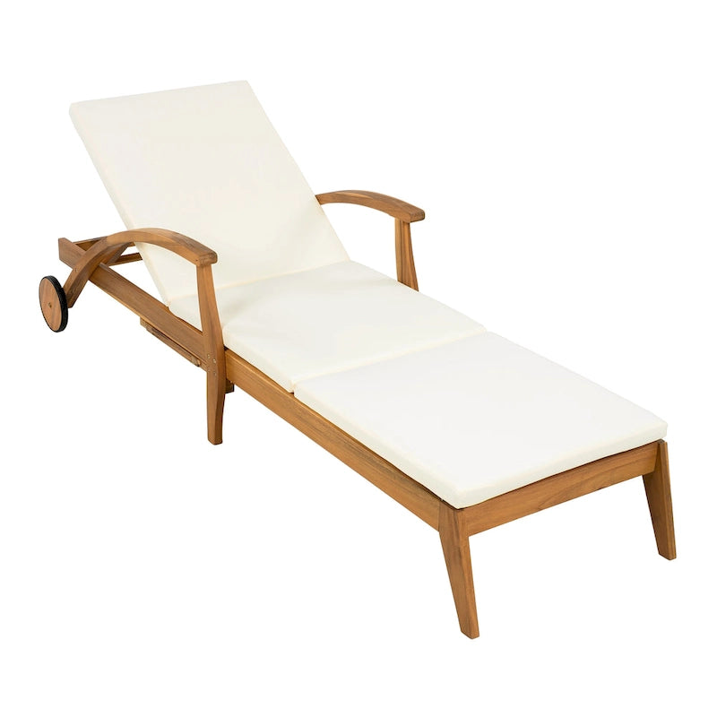 Christopher Knight Home - Lot de 2 chaises longues d'extérieur Parker en bois d'acacia avec roulettes