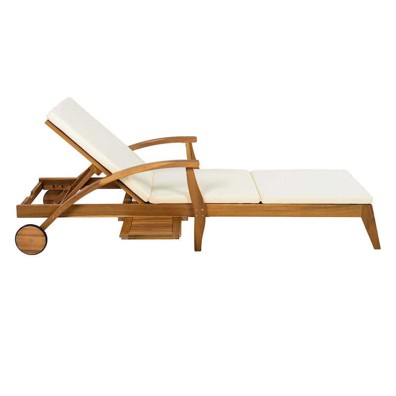 Christopher Knight Home - Lot de 2 chaises longues d'extérieur Parker en bois d'acacia avec roulettes