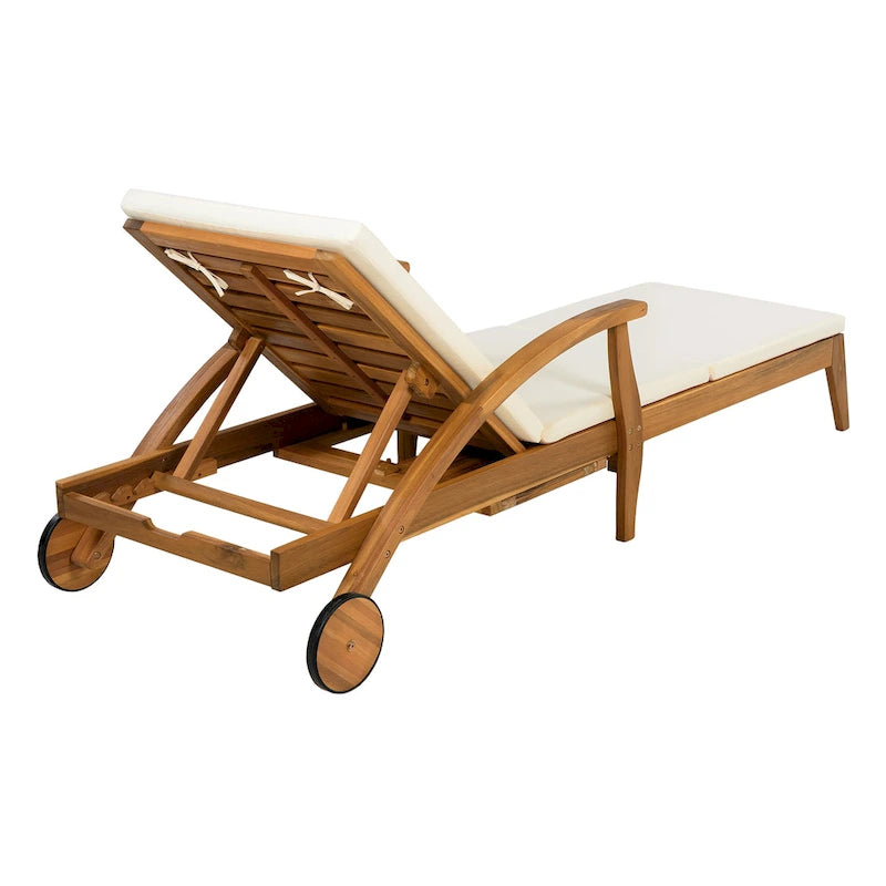 Christopher Knight Home - Lot de 2 chaises longues d'extérieur Parker en bois d'acacia avec roulettes