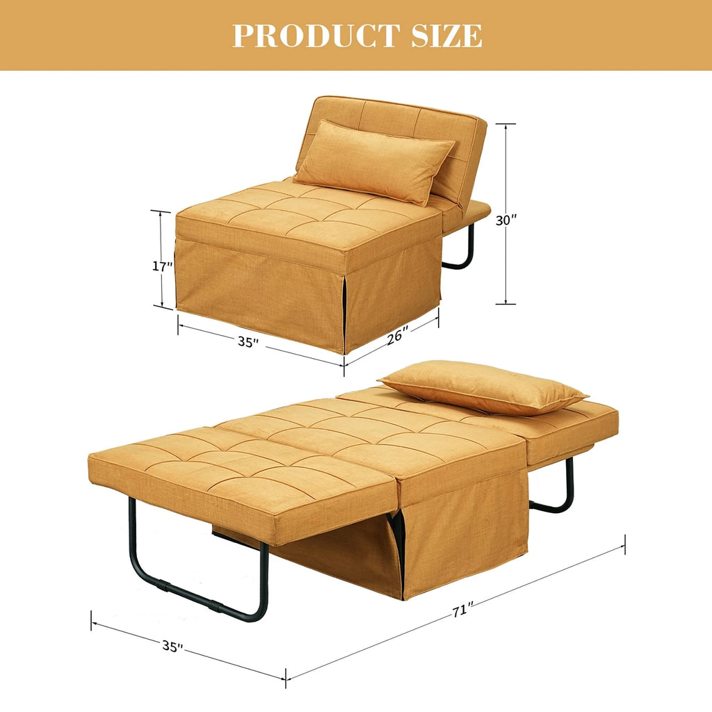 Canapé convertible Lit d'appoint Fauteuil-lit Canapé pliant Pouf Fauteuils inclinables pour le salon