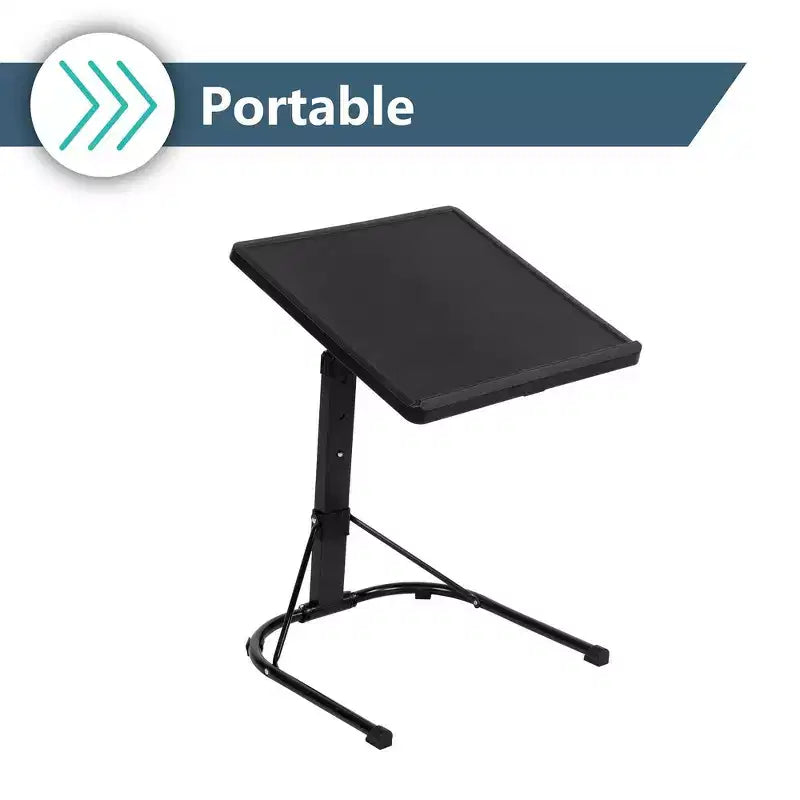 Peakform Adjustable Height Folding Tray Table Black