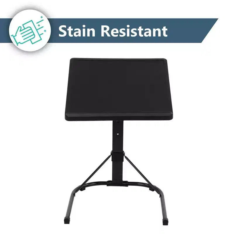 Peakform Adjustable Height Folding Tray Table Black