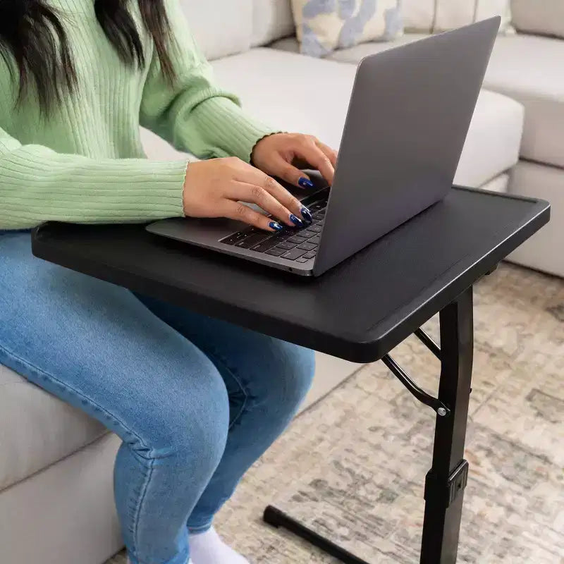 Peakform Adjustable Height Folding Tray Table Black