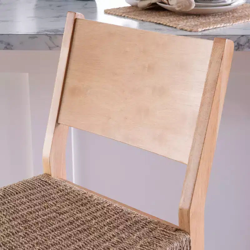 Set of 2 Clara Handwoven Seagrass Seat Counter Height Barstools Natural - Powell Company