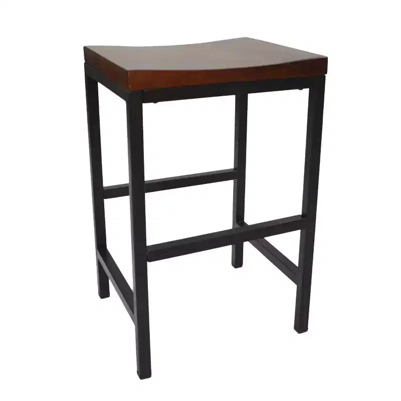 Carolina Living 24" Ira Counter Height Barstool Metal/Chestnut: Sturdy Rectangular Backless Stool, Fixed Seat