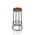 24/7 Shop At Home: Set of 2 Pilat Barstools, 33" Fixed Height, Metal Frame & Footrest, Light Gray