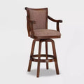 31" Dakota Upholstery Swivel Barstool with Arms Light Brown - Powell Company: Rubberwood, Tweed Fabric, 275 lb Capacity