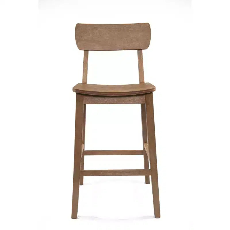 29" Torino Barstool Barnwood - Boraam: Solid Wood, Molded Seat, Footrests, Rustic Style