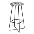 Deny Designs Little Arrow Design Co Arcadia Herringbone Barstool Black: 30" Upholstered, Steel Frame, Geometric Pattern