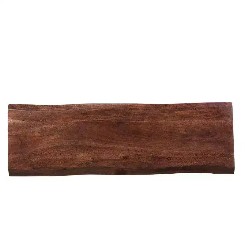 60" Sheesham Live Edge Brown/Gold - Timbergirl: Solid Wood Bench with Iron Legs, Handcrafted in India