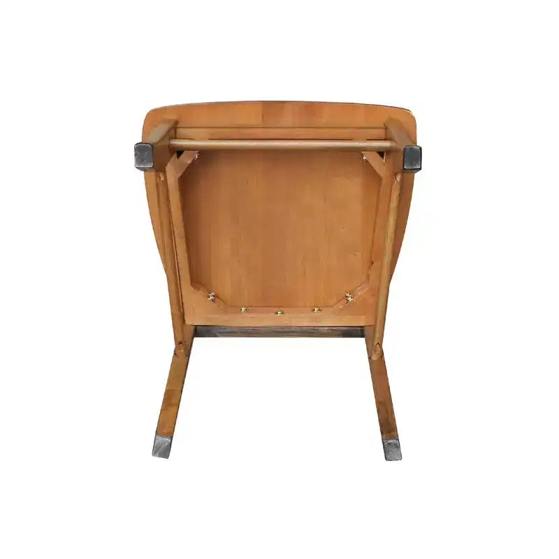 International Concepts Set of 2 X Back Chairs with Solid Wood Seat Pecan: Hardwood Frame, Spot Clean