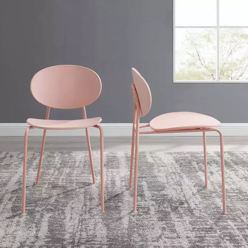 Set of 2 Palette Dining Side Chair Pink - Modway: Mid-Century Modern, Polypropylene Frame, Spot Clean
