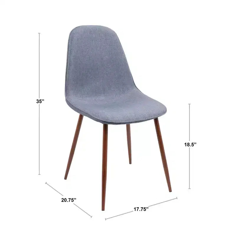Set of 2 Pebble Contemporary Dining Chairs Gold/Charcoal: Upholstered, Metal Legs - LumiSource